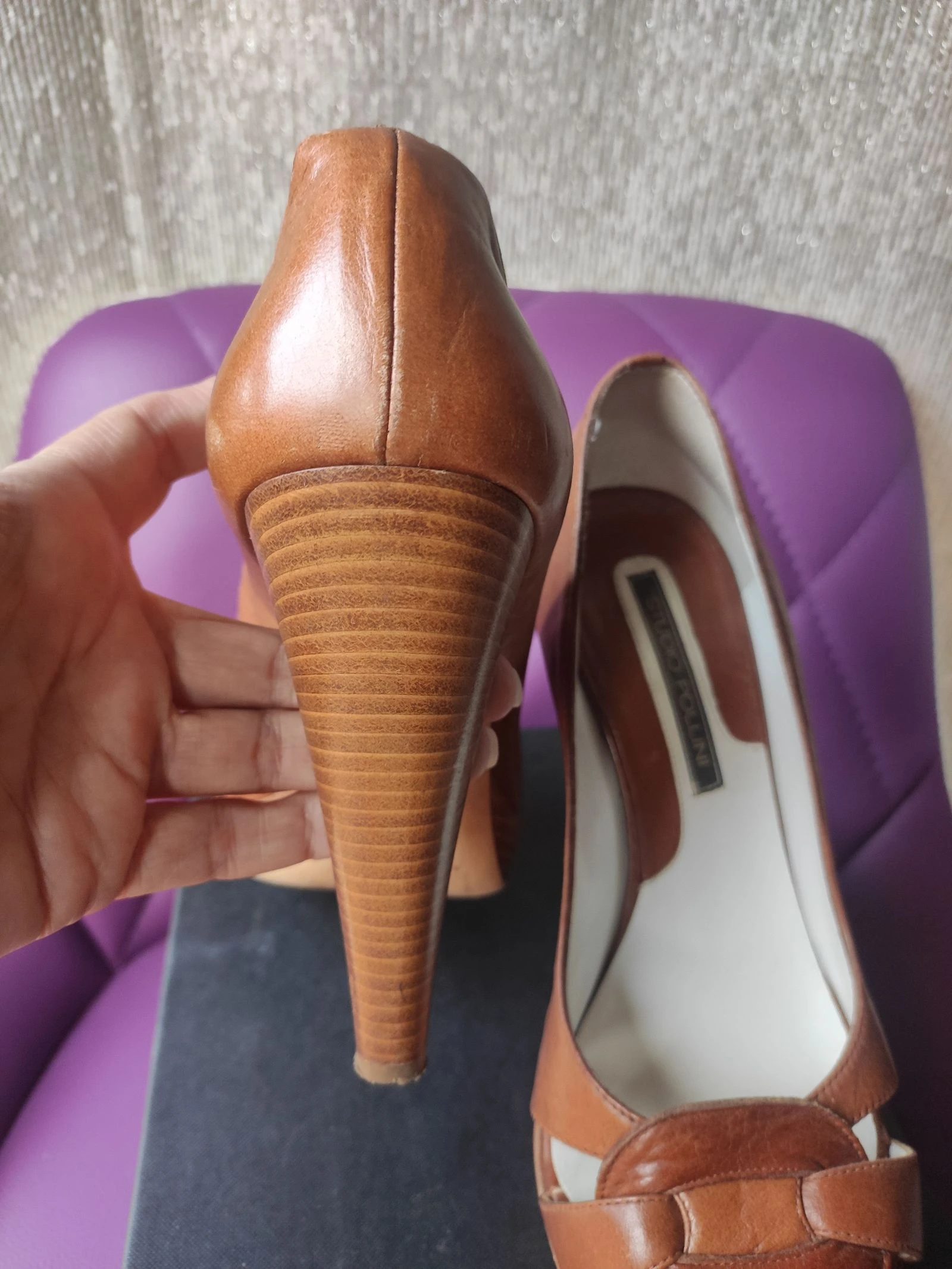 Italian Pollini leather peep toes – photo 4